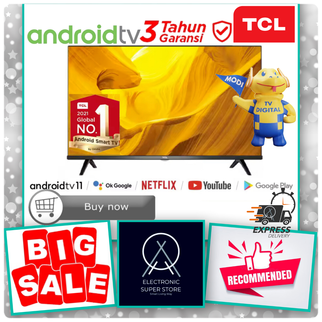 TV LED 40INCH TCL 40A5 ANDROID SMART TV FRAMELESS