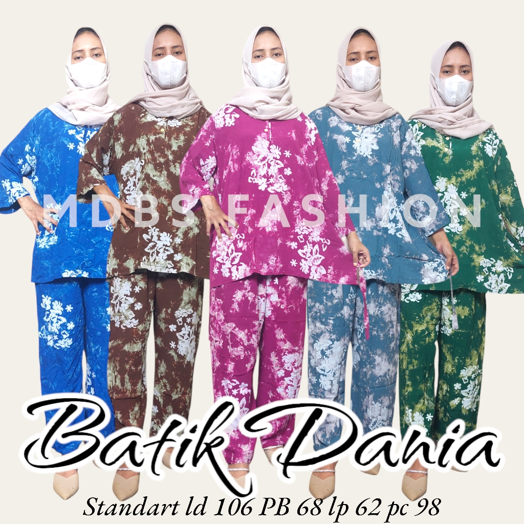 BATIK DANIA BATIK SUNAN BATIK CAP PREMIUM One Set Rayon Super Motif Kekinian Setelan Wanita Terbaru