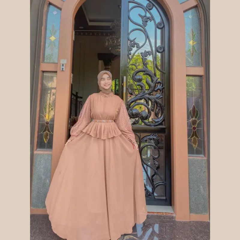 ELNARA DRESS PESTA // CERUTY BABYDOLL MIX BROKAT PAYET // GAMIS PESTA MEWAH TERMURAH