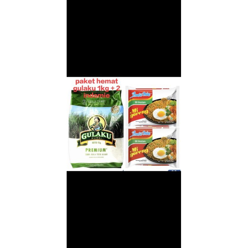 

paket gulaku 1kg+ indomie 2pcs