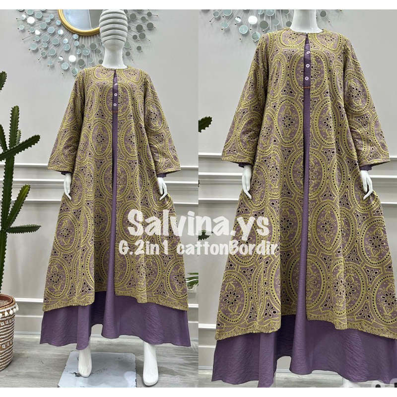 gamis 2 in 1  katun bordir by salvina ys