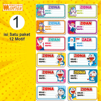 

Stiker Label Nama Buku Pelajaran custom ISI 12 PCS