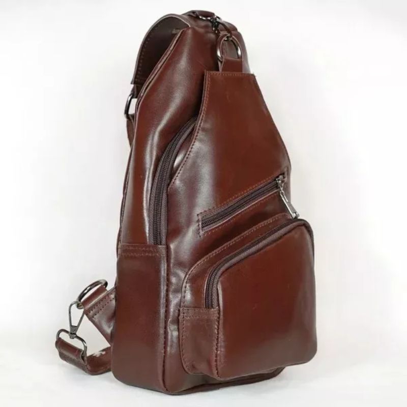 tas pria slempang kulit full up asli Garut realpic