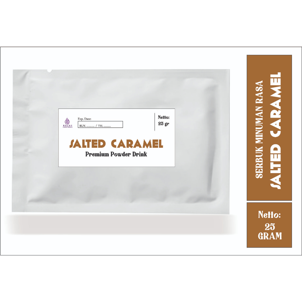 

POWDER SALTED CARAMEL Sachet 25 Gram (Minimal Order 10 Sachet)