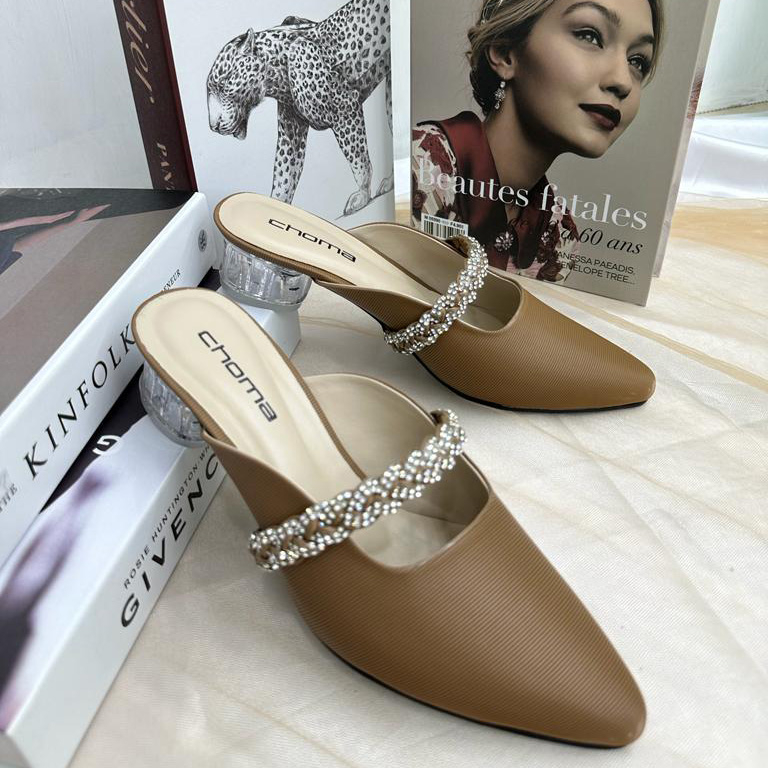 Sandal Heels Wanita Hak Kaca Sandal  Wedding Hak 3 cm