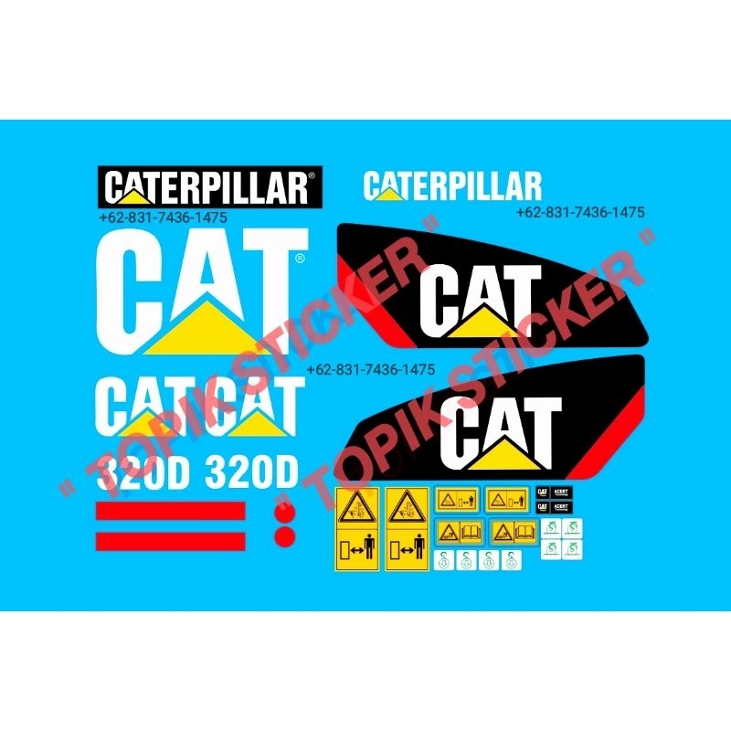 Stiker Excavator CATERPILLAR CAT 320D , Stiker Alat Berat