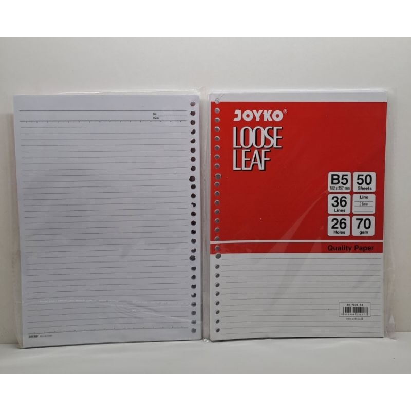 

Loose Leaf isi kertas file binder joyko B5 isi 50 sheet