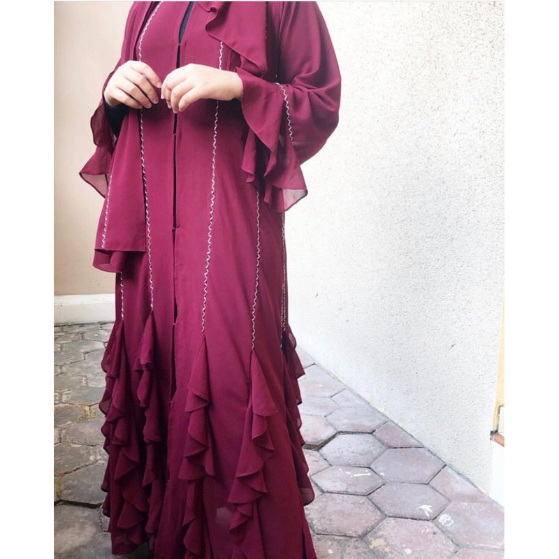 abaya aafia payet jalabiya gamis arab saudi dubai party dress payet ied lebaran longdress outer keci