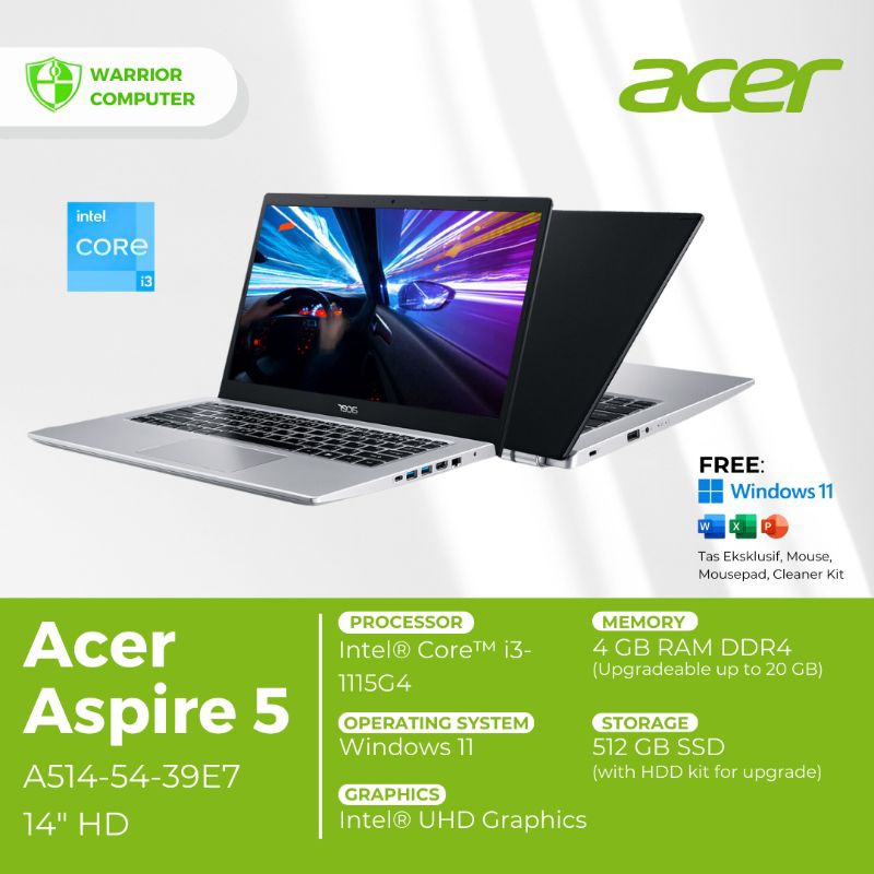 ACER ASPIRE 5 A514-54-39E7 (4 GB/512 GB) || LAPTOP ACER || ACER ASPIRE