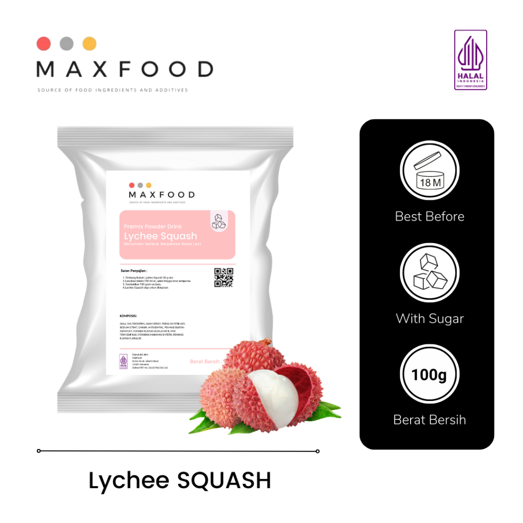 

Lychee Squash / Bubuk Minuman Sirup Rasa Leci 100 GR