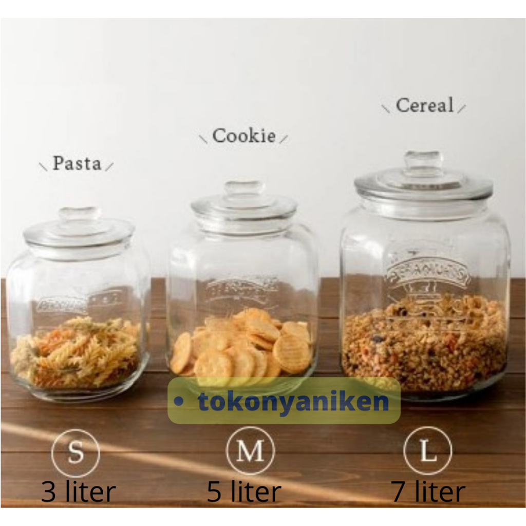 toples kerupuk kripik kue bahan kaca kedap udara