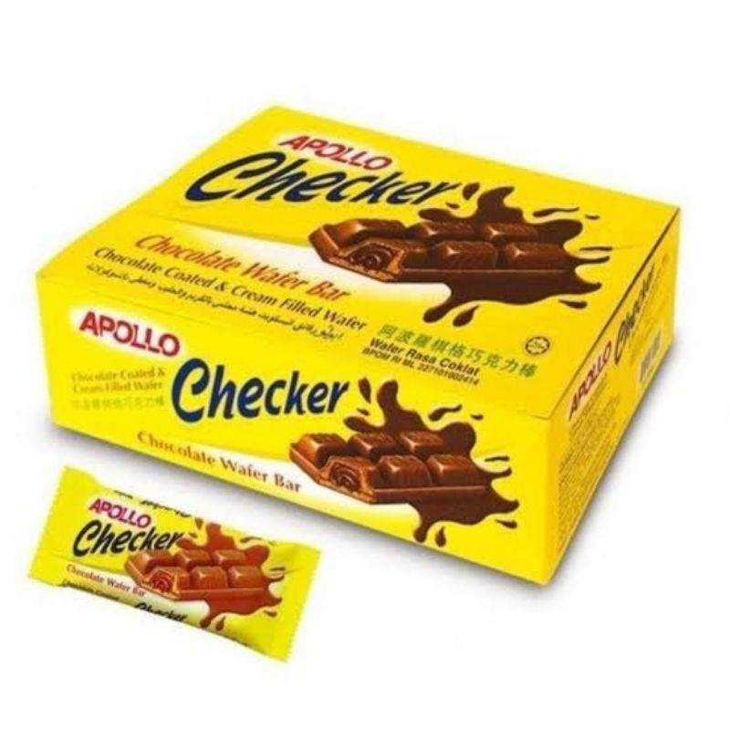 

Apollo Checker Chocolate Wafer Bar Coklat Isi 24 Pcs | Wafer Cokelat