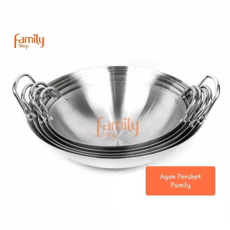 KUALI HOME PRO WAJAN PENGGORENGAN STAINLESS WOK TEBAL HOME PRO