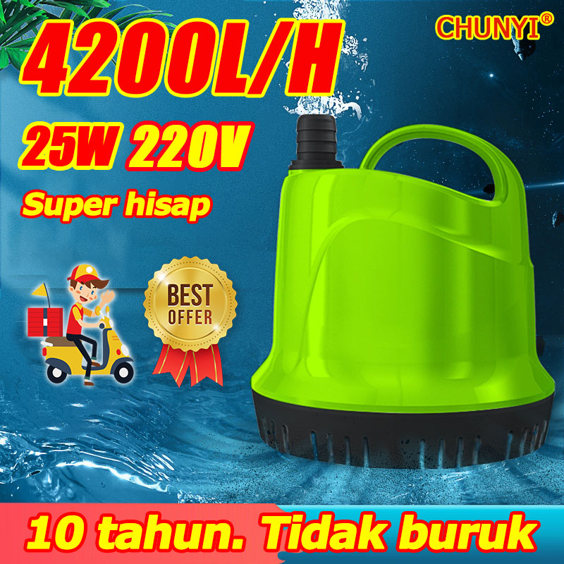 Dimasstorr Celup Aquarium 4200L/H 25W Pompa Air Celup Aquarium Pompa Akuarium Pompa Air Aquarium