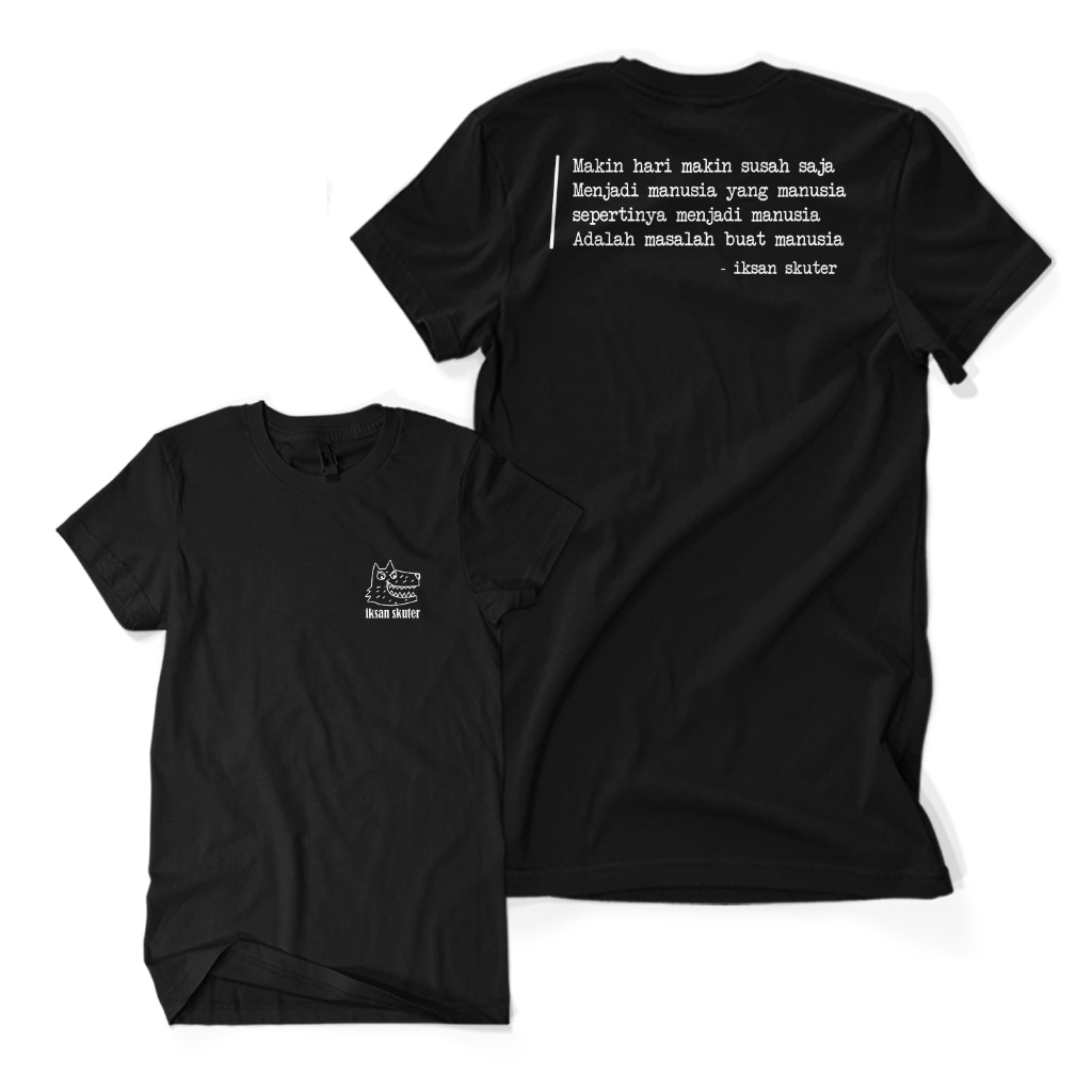 Kaos Distro Premium IKSAN SKUTER BINGUNG LIRIK - Baju Musisi Musik Indie Indonesia Unisex Dewasa