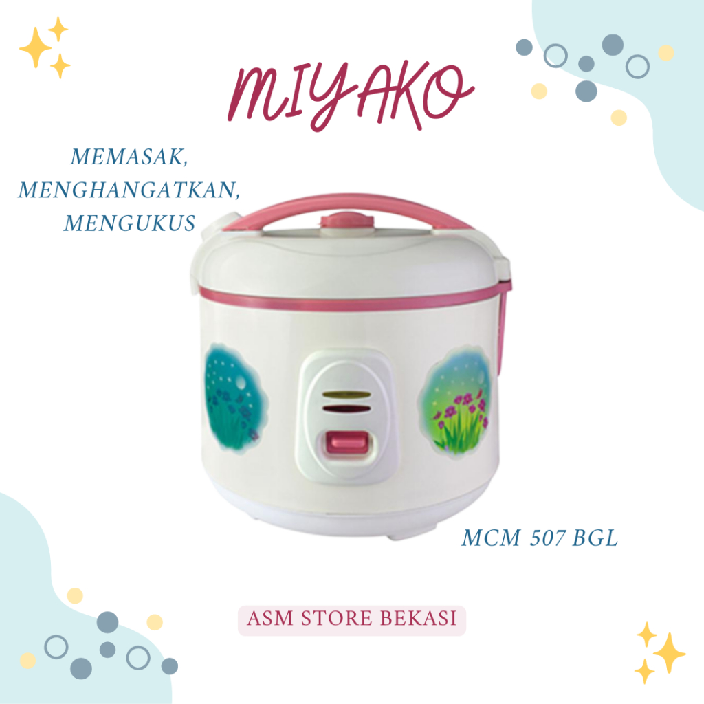 MAGIC COM MIYAKO MCM-507BGL RICE COOKER 1,8 LITER PENANK NASI LOW WATT MCM 507 BGL / 507BGL