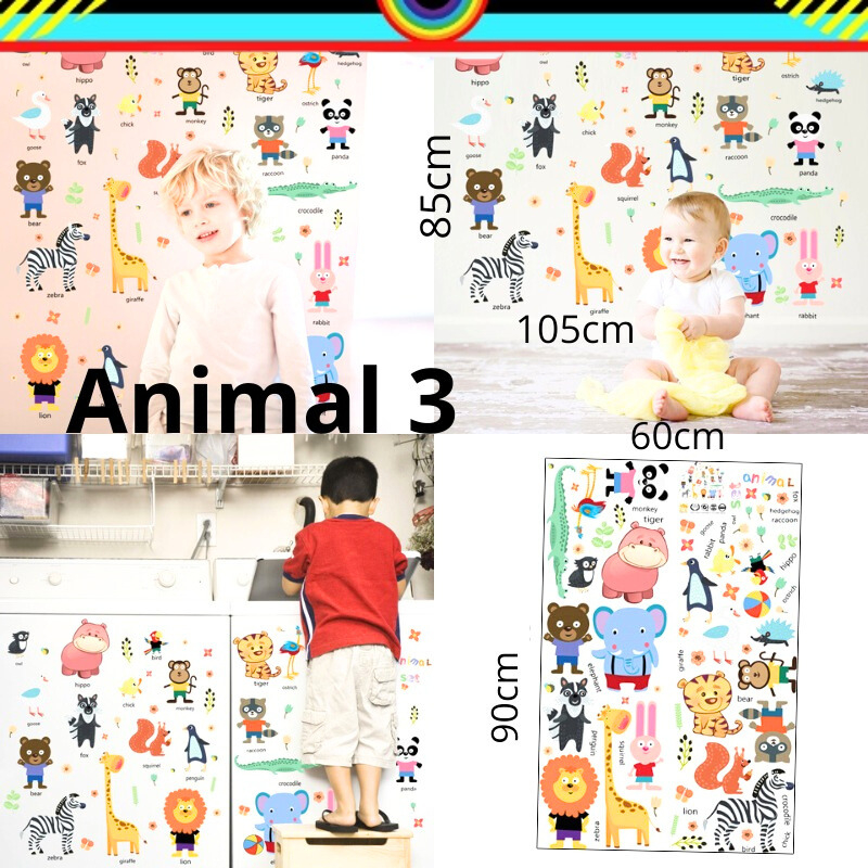WALLSTICKER WALL STICKER STIKER SETIKER DINDING MOTIF GAMBAR ANIMAL 2 3 LUCU DEKORASI KAMAR RUANG TI