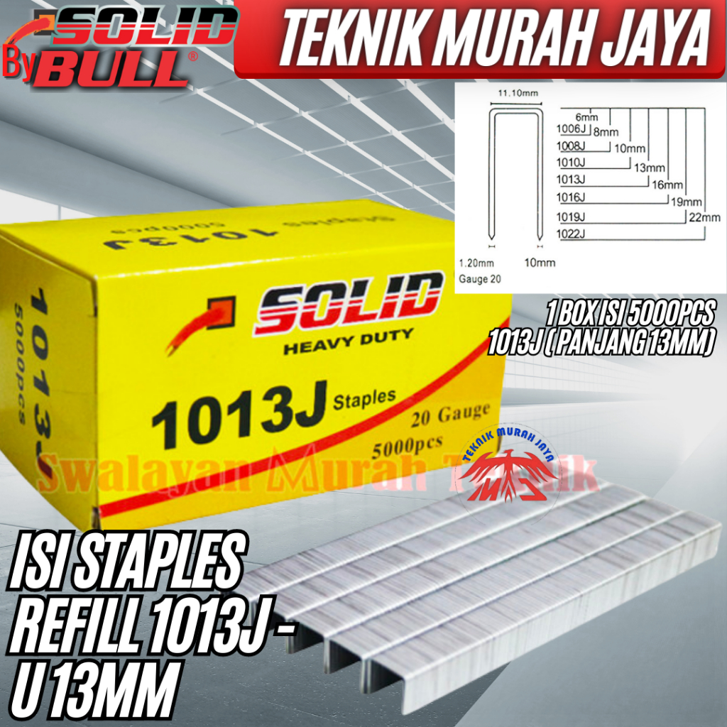 

SOLID Isi Staples Angin Air Stapler Refill 1013J Paku Tembak U 13mm