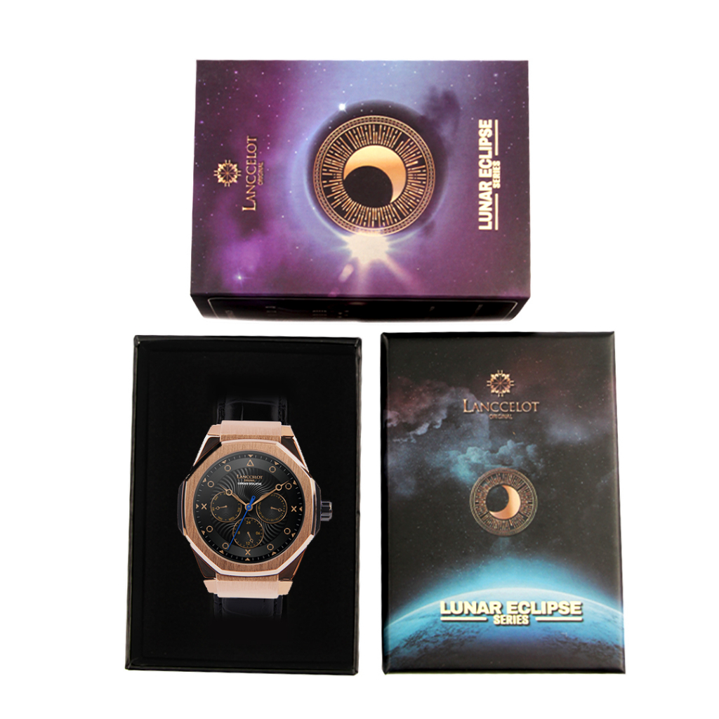 Jam Tangan Lanccelot Lunar Eclipse Leather of Star Pria