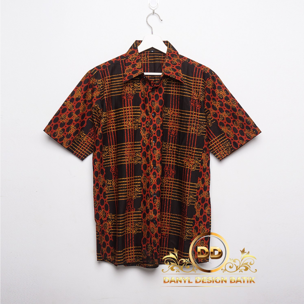 Batik Cap Pria Lengan Pendek (Slim Fit)