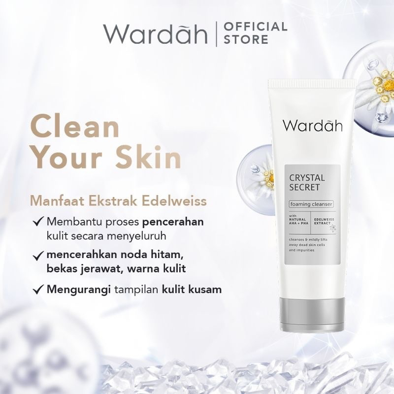 Wardah Crystal Secret Foaming Cleanser 100ml / Sabun Muka