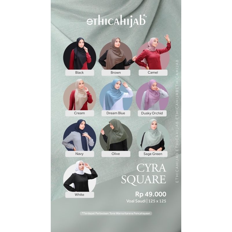 Hijab Cyra Square by Ethica Hijab/ Hijab Terbaru dari Ethica
