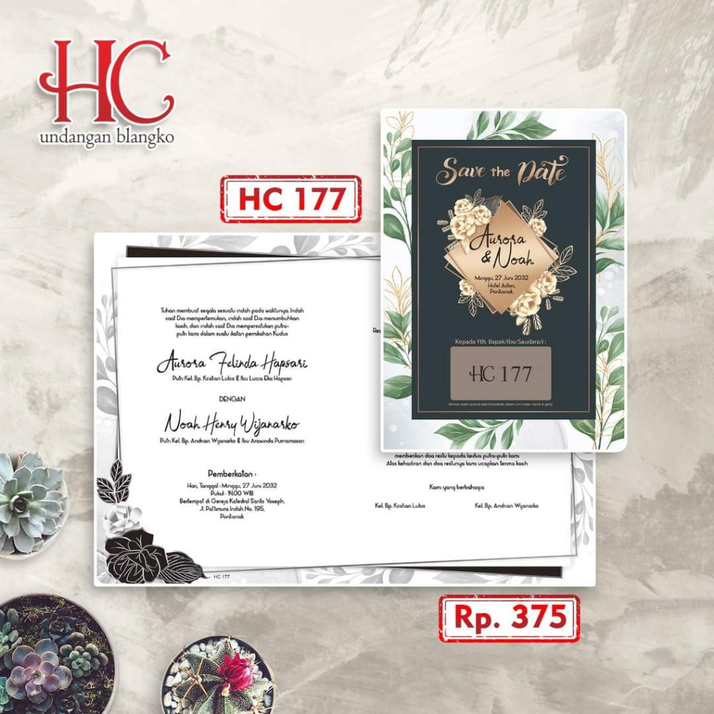 Blangko Undangan HC 177 | Blangko Undangan | Undangan Murah | Kertas Undangan Kosong Murah