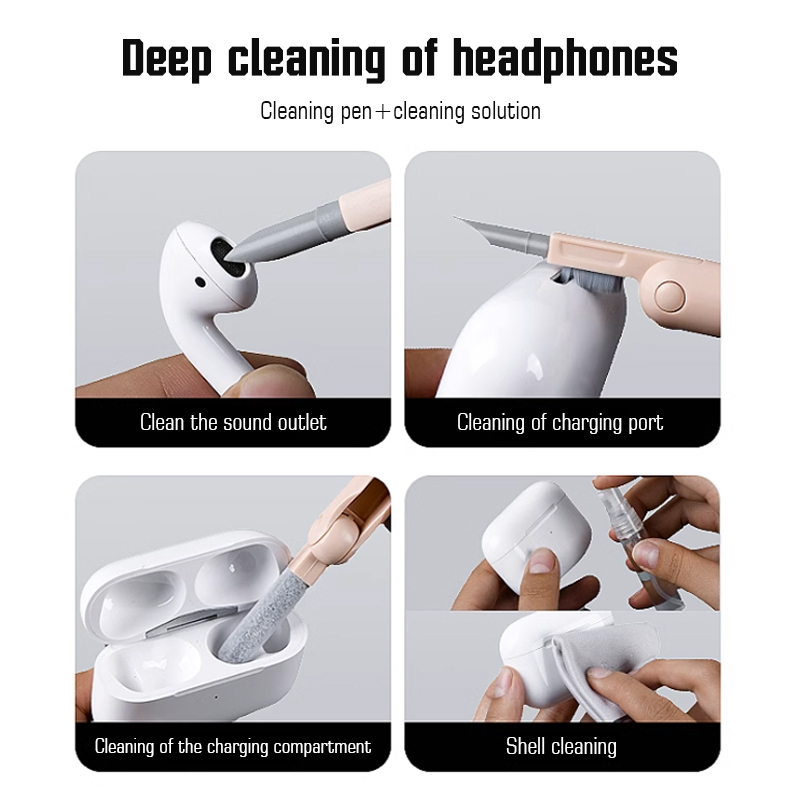 Jovitech 7 in 1 Alat Pembersih Multifungsi Sikat Pembersih Keyboard Komputer Pembersih Layar Ponsel Pena Pembersih Headphone - CT01-6