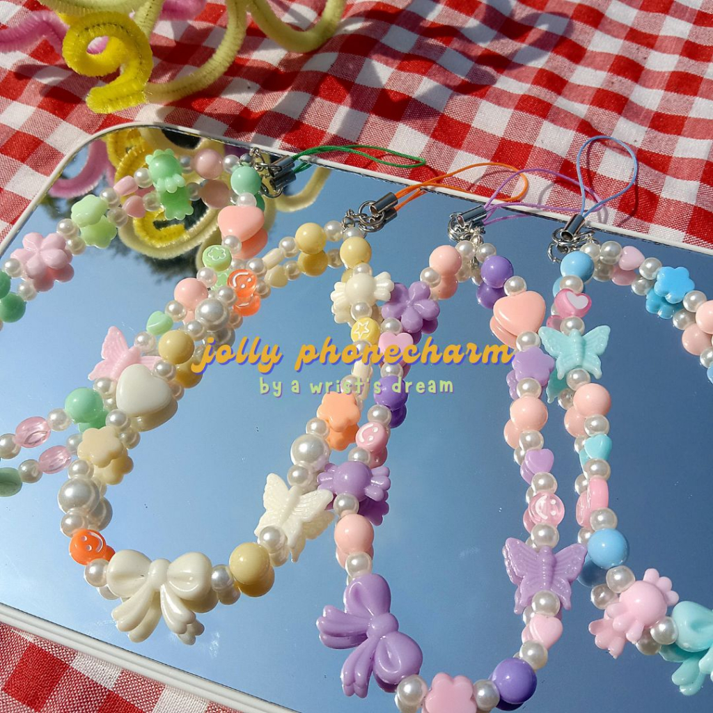 'jolly' phonecharm phonestrap gantungan kunci hiasan hp pastel lucu aesthetic korean keychain keyrin