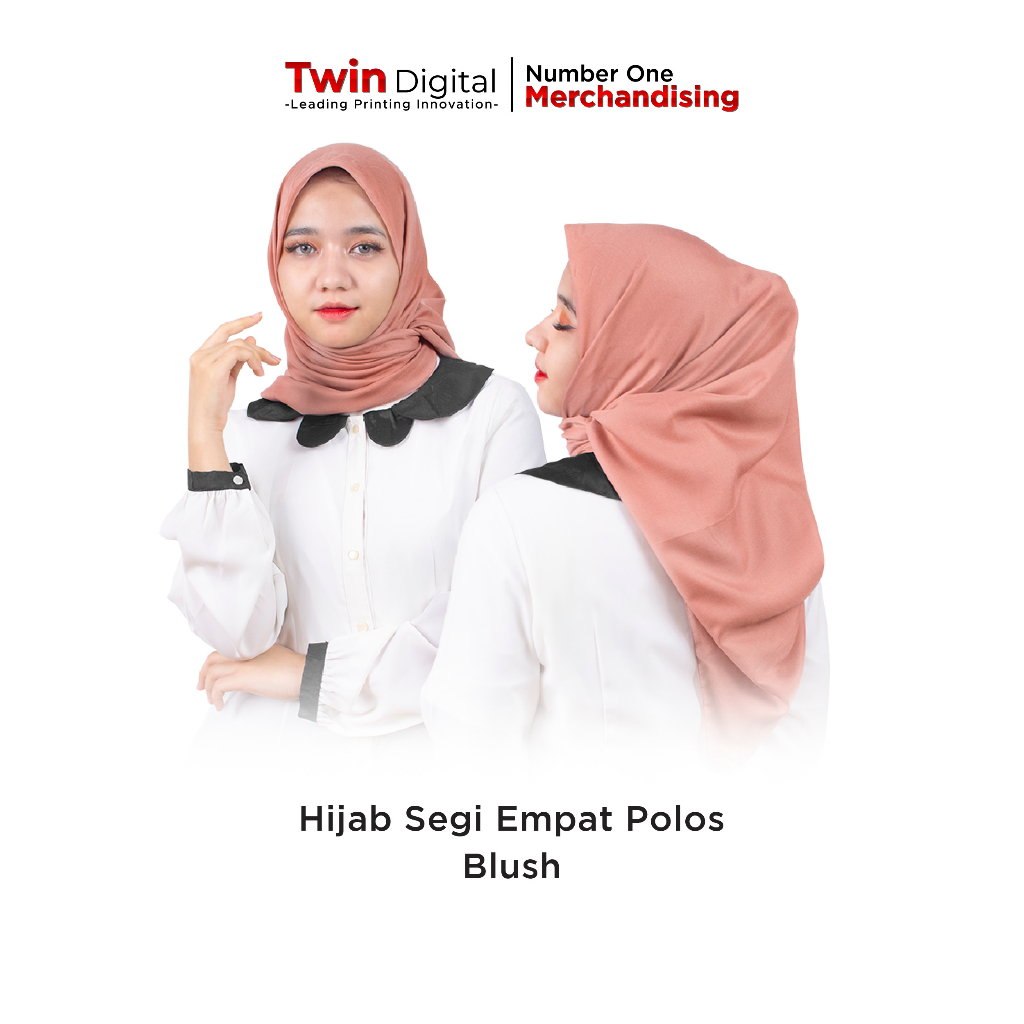 Twindigital Hijab Segi Empat Polos Warna Blush Mahar Kerudungan Voal Ultrafine Peach - Hadiah Souven