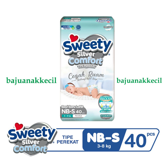 Sweety Silver Comfort NB-S 40s Pampers New Born Perekat