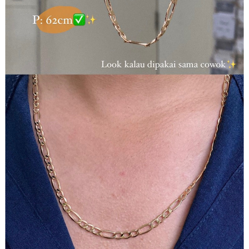 Kalung Rantai Pria Wanita Polos Rantai fancy besar Kalung Fancy Emas Kadar 700