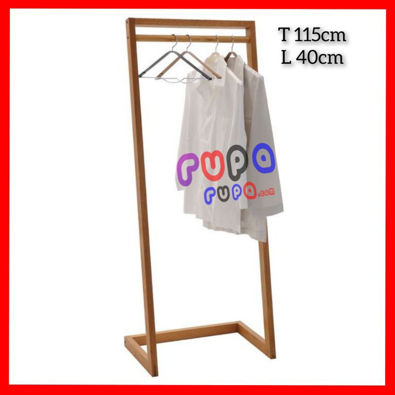 Frer Standing Hanger, Gantungan Baju Berdiri Bebas Kayu