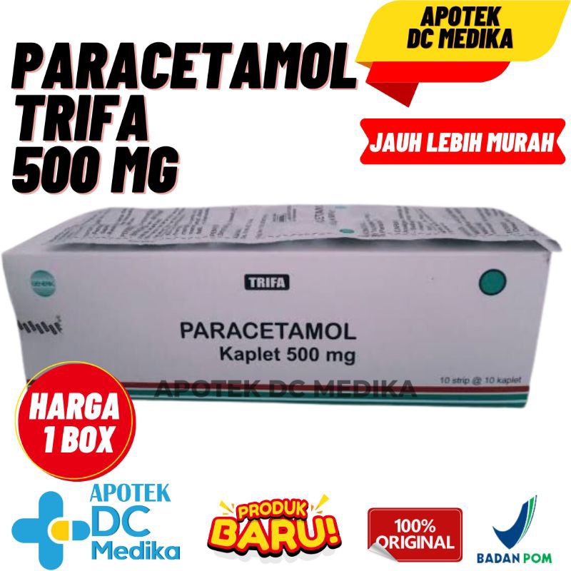 PARACETAMOL 500MG / 1 BOX / PCT / PARASETAMOL / ACETAMINOPHEN / ASETAMINOFEN / TABLET / TAB