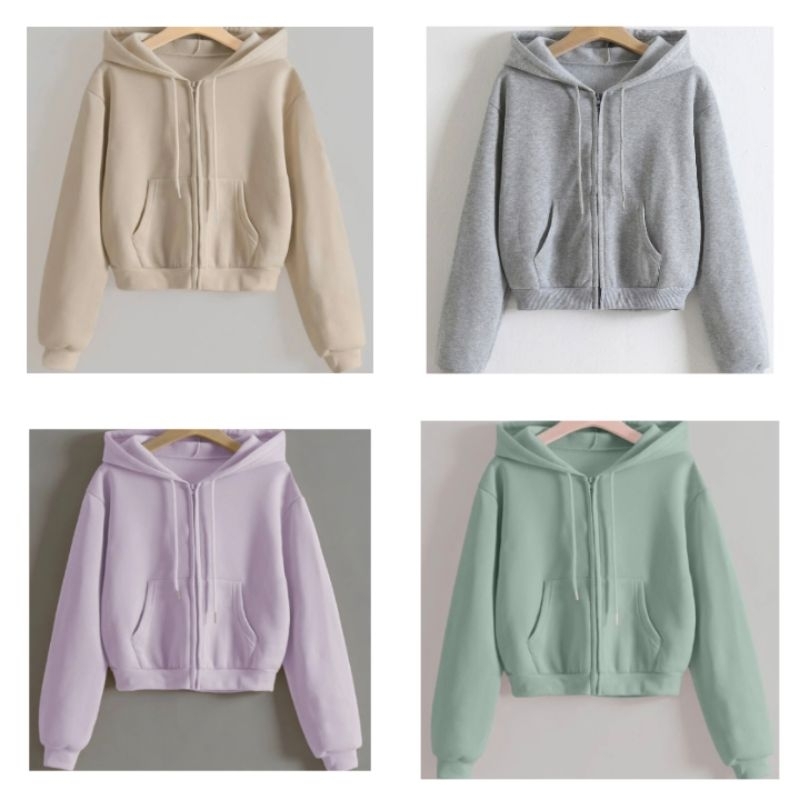 Terbaru Jaket Crop Zipper // Jaket Crop Zipper Hoodie // Jaket Crop Wanita