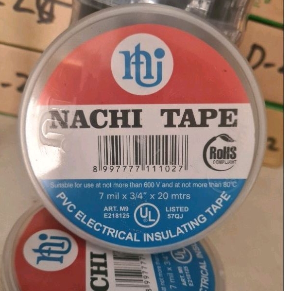 

Isolasi Nachi Hitam Isolasi Listrik PVC Nachi Hitam 0.7 mil x 3/4inch x 20meter Electrical Tape
