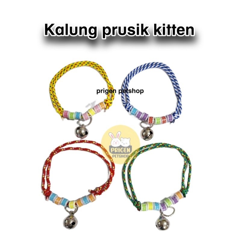 Kalung Kucing Prusik Kitten - Kalung Anak Kucing Lonceng - Kalung Kucing Kecil