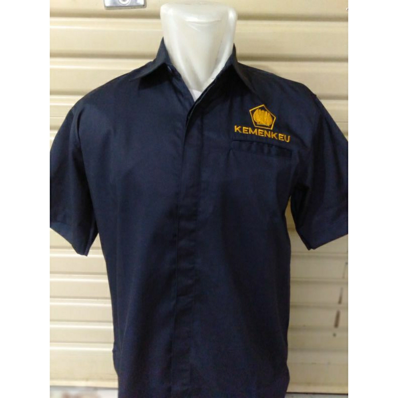 Kemeja Kemenkeu Seragam KEMENKEU Biru Nevy Pendek Uk XXL