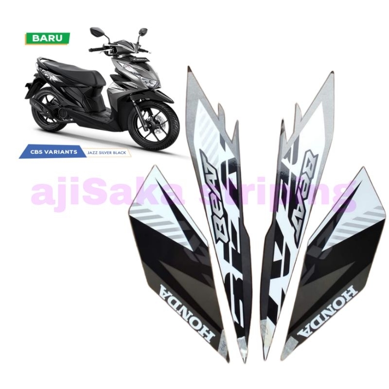 stiker motor honda beat fi esp cbs 2023 hitam silver