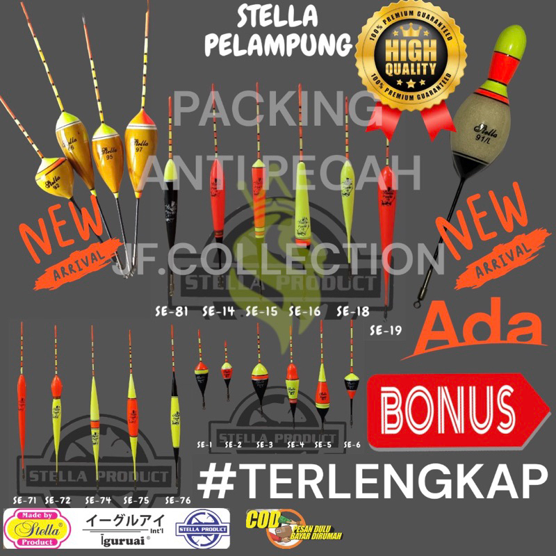 Pelampung Stella Power siang tanpa Starlight/ Kumbul Stella Kambangan pancing Stella non Starlet