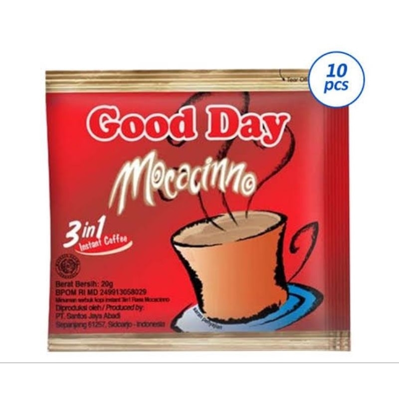 

good day mocacinno 20gr (1 renceng isi 10 sachet)
