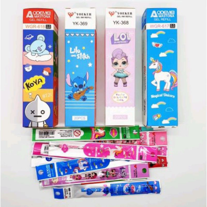 

(20pcs) ISI PULPEN GEL YOEKER | ISI PULPEN CAIR