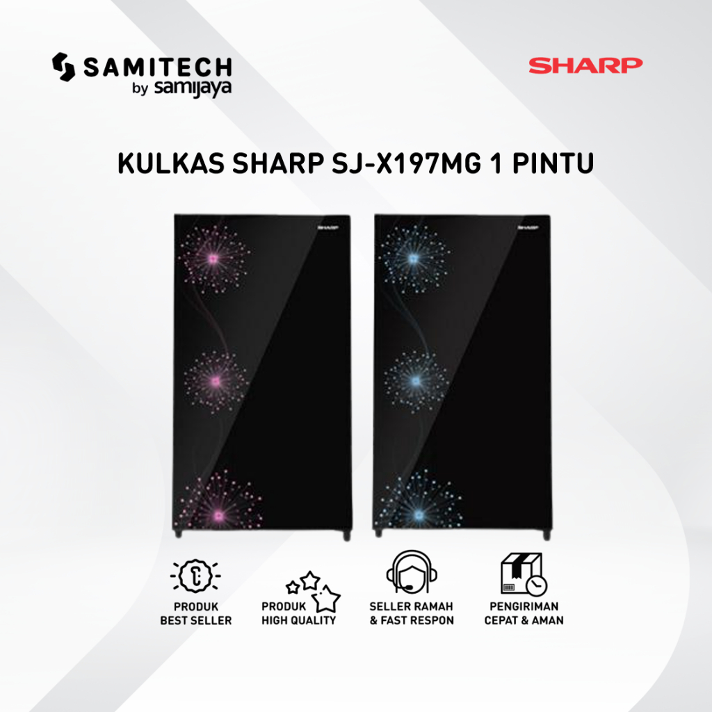 KULKAS 1 PINTU SHARP SJ-X197MG-DB / SJ-X197MG-DP / SJ X 197MG BERGARANSI