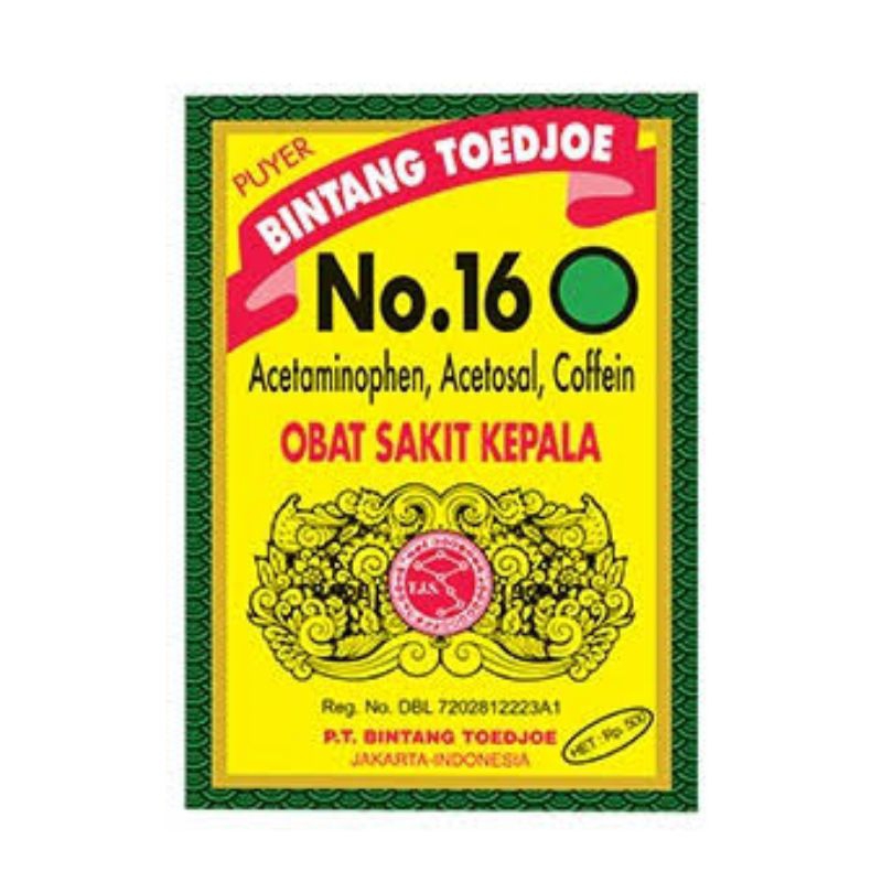 Puyer Bintang 7 No.16 Per Sachet/ Mengobati sakit kepala, nyeri haid, sakit gigi, sakit otot, remati