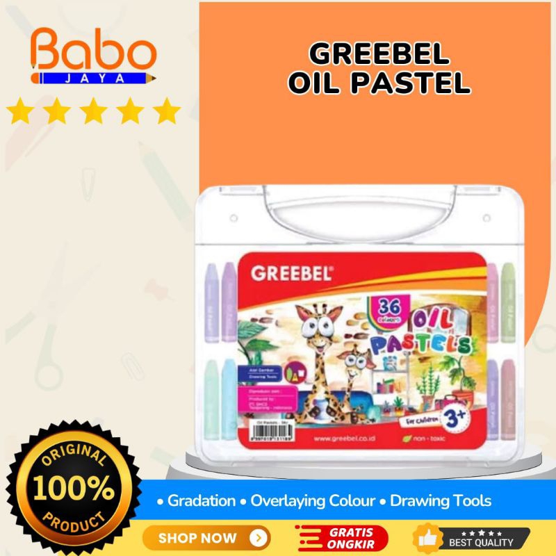 

BABO JAYA Crayon Greebel Oil Pastel 36 Warna , Non Toxic Dan Aman Digunakan Untuk Anak Anak