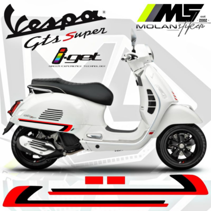 Cutting Sticker Striping Variasi Vespa GTS 150 iget - GTS 150 SUPER - GTS 150 3v/2v - GTS 250