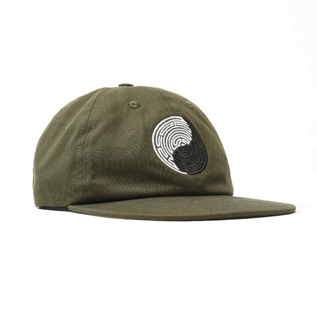 HUSTED TOPI 6 PANEL SWIRL GREEN CAPS