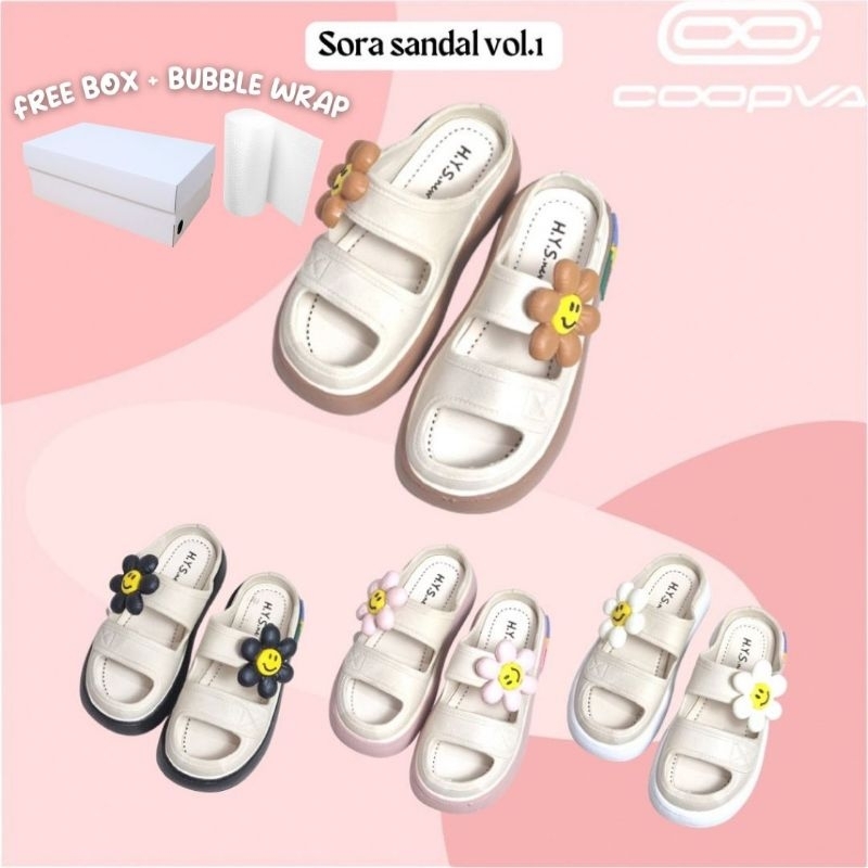 FREE BOX + BUBBLE WRAP SEPATU SANDAL KOREAN STYLE SORA SENDAL BISA COD