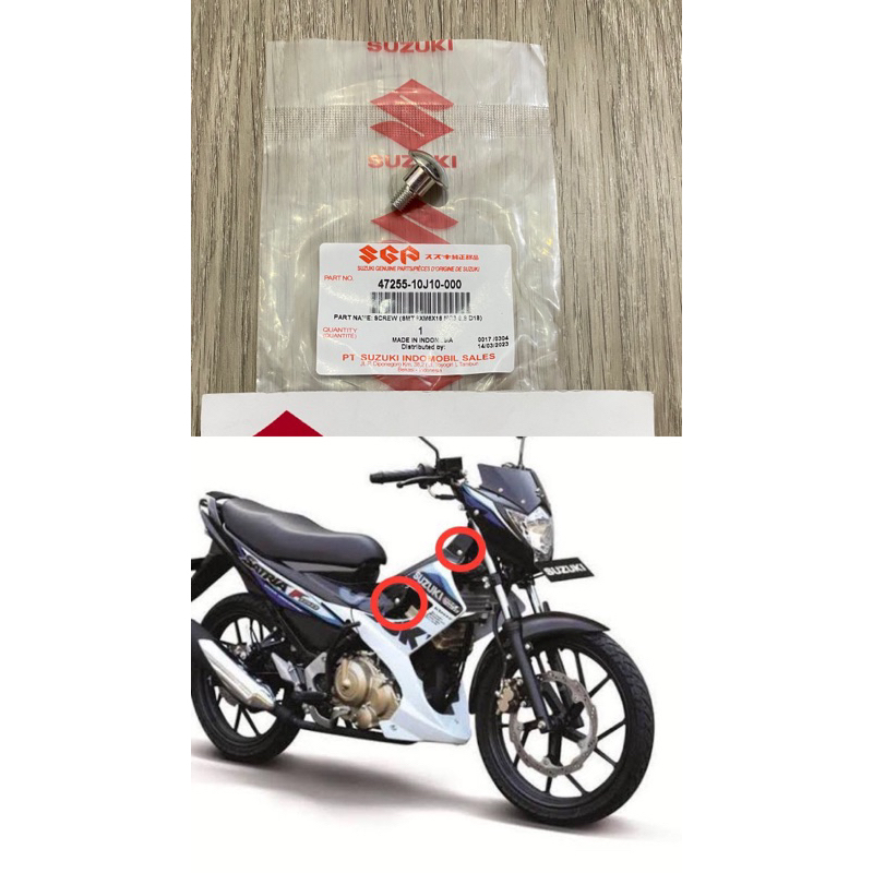 BAUT BOLT BODY SAYAP LEG CENTER SATRIA FU 150 KARBU CBU CKD FACELIFT ASLI ORIGINAL SUZUKI 47255-10J1