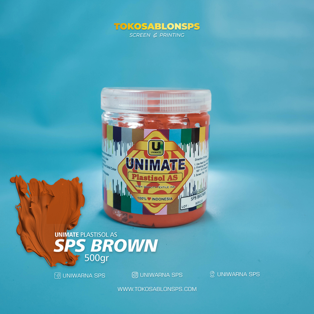

Tinta Sablon Plastisol Unimate AS SPS BROWN @500GR